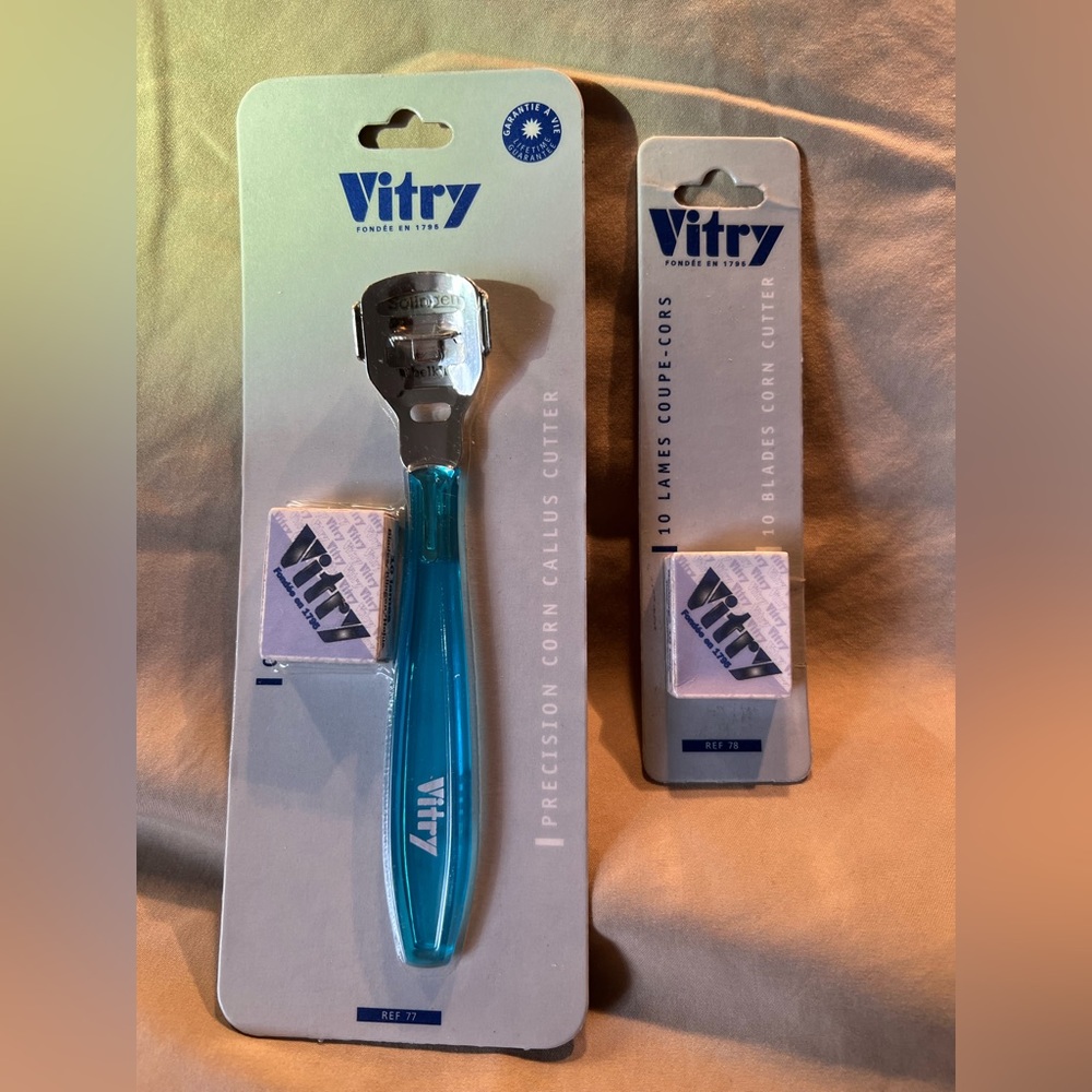 New and never opened Vitry callus shaver tool, 20 extra blades, made in Germany
